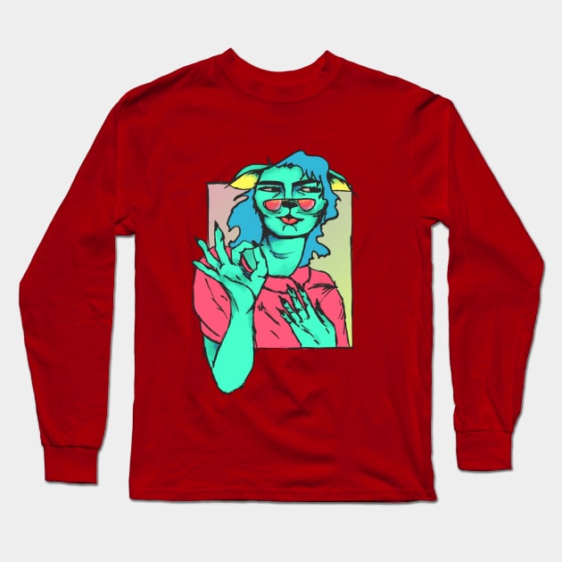 Colorcat Long Sleeve T-Shirt by @akaluciarts